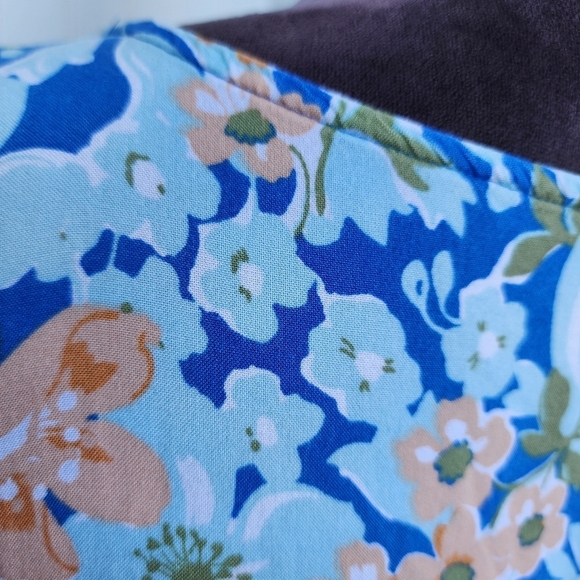 Croft & Barrow WomensBlue Orange Floral Dress Short Sleeve Elastic Waist Sz S - Picture 10 of 15